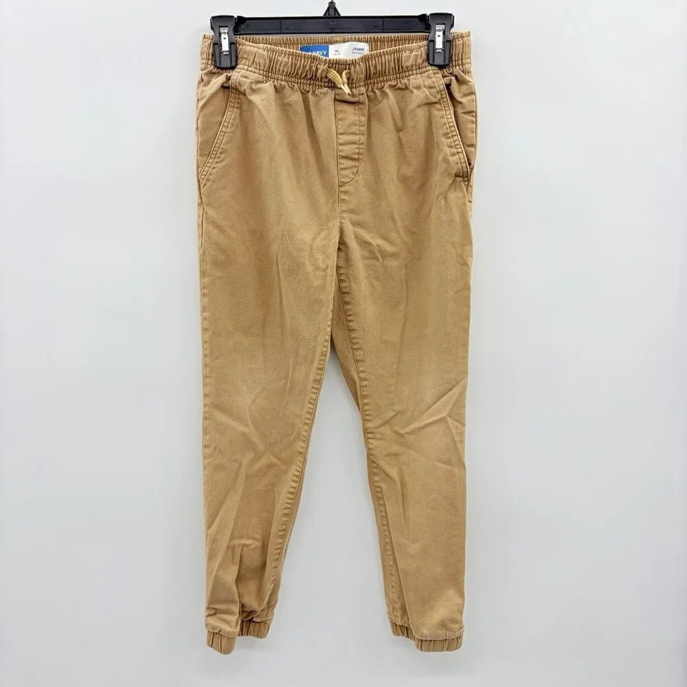Old Navy Youth Boys Size XL 14/16 Built-In Flex‎ Twill Jogger Pants in Tan $30